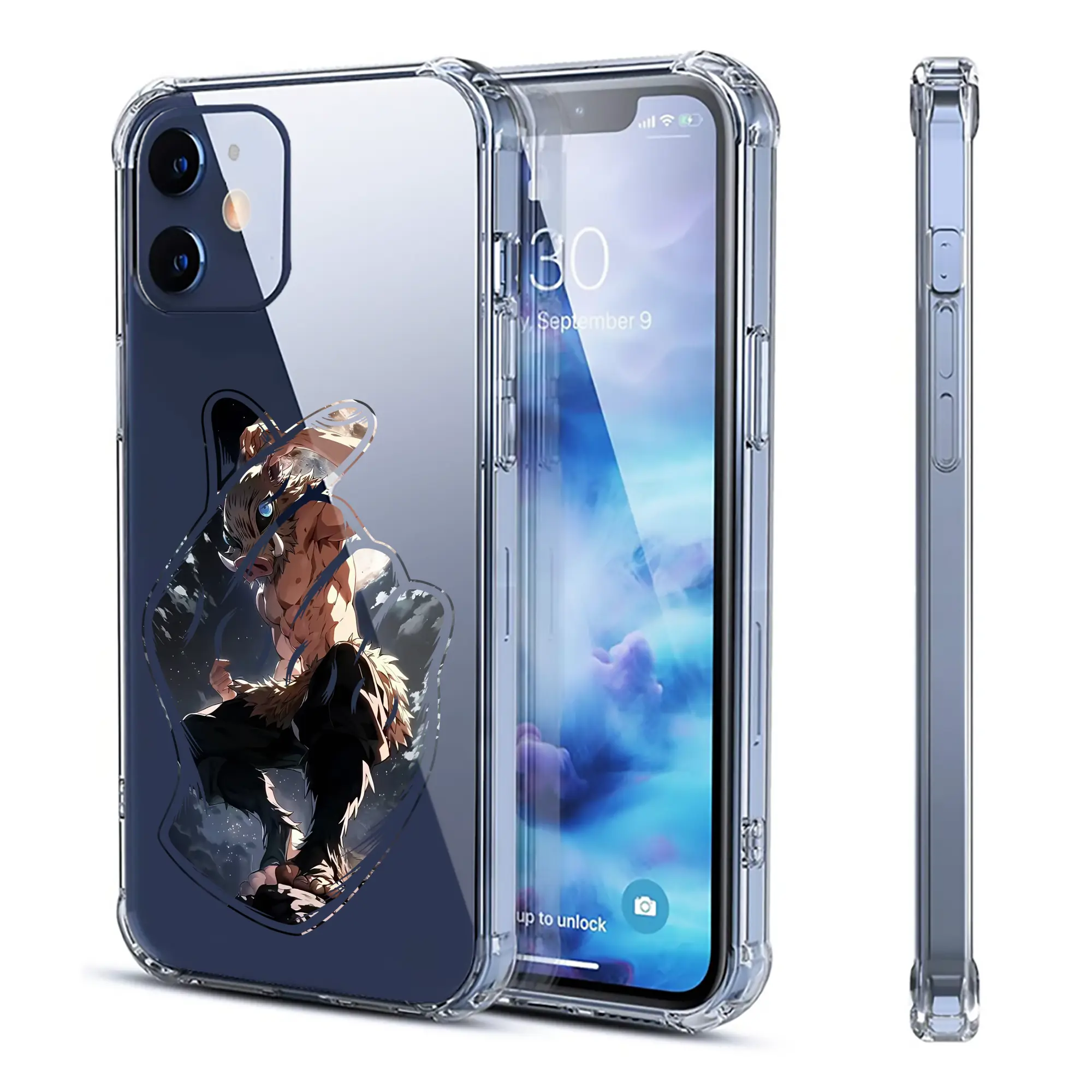 鬼滅の刃 グッズ,嘴平 伊之助 - IPhone 12シリーズ対応 ・ 透明スマホケース ・ クリアソフトケース ・ TPU素材 ・ 耐衝撃 ・ 高密着 ・ 防汚 防指紋 ・ 簡単着脱